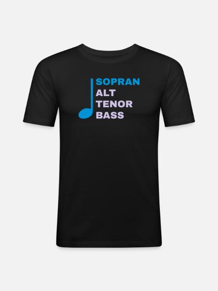 SATB mit Note - Sopran - Männer Slim Fit T-Shirt - Schwarz