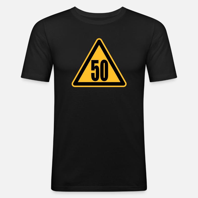 Achtung 50 - Männer Slim Fit T-Shirt - Schwarz