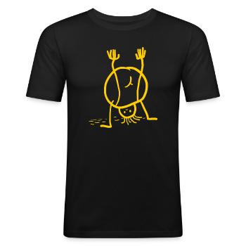 Furz - Männer Slim Fit T-Shirt - Schwarz - Vorne - Nik (191cm)