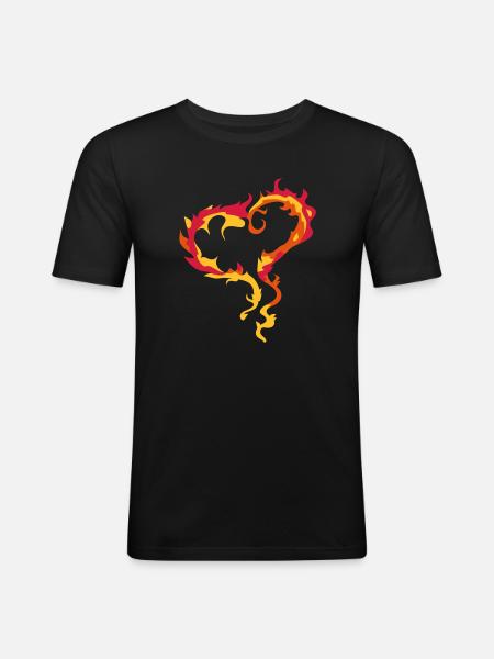 Heart of Flames - Men's Slim Fit T-Shirt - black