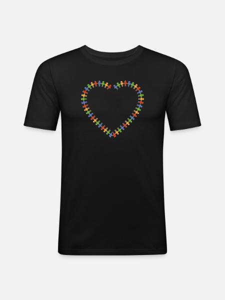 Gemeinsam - Männer Slim Fit T-Shirt - Schwarz