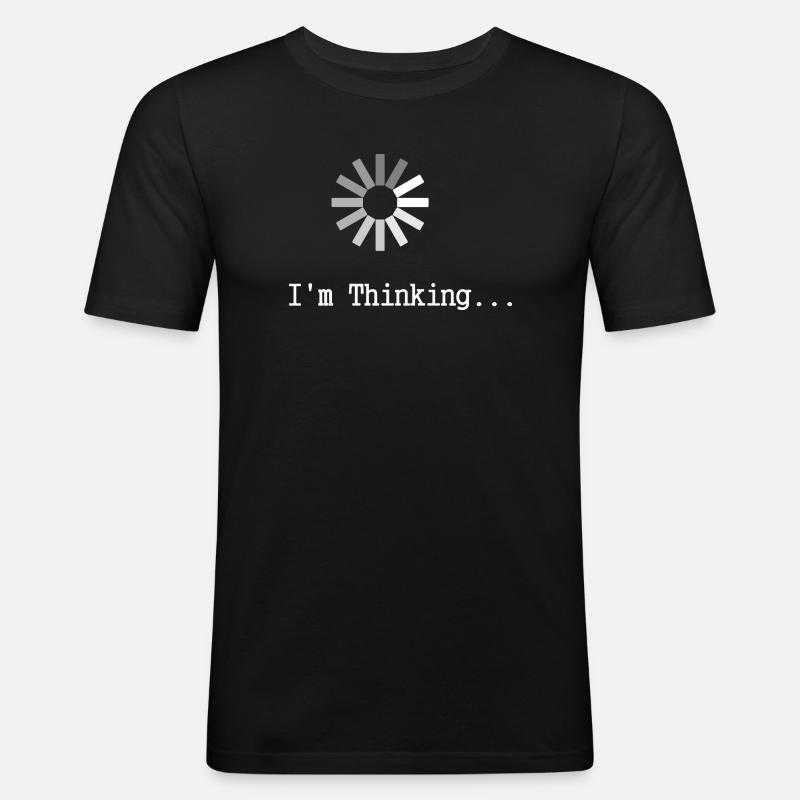 Thinking Spinner Monochrome Tee - Männer Slim Fit T-Shirt - Schwarz