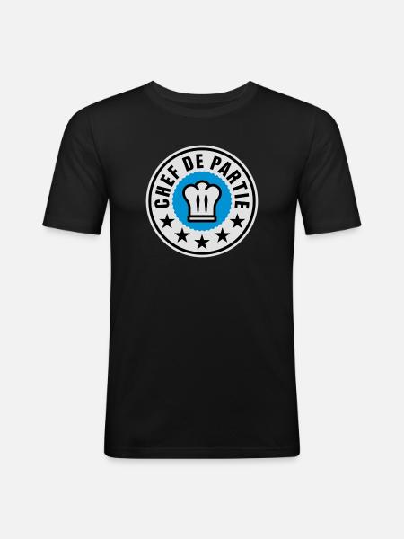 Chef de Partie - Männer Slim Fit T-Shirt - Schwarz