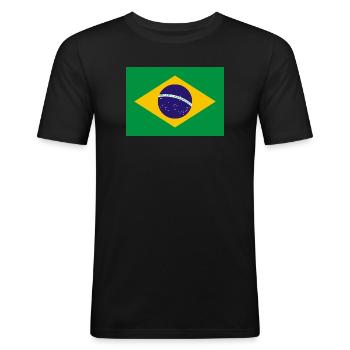 Brazil - Men's Slim Fit T-Shirt - black - Front - Nik (191cm)