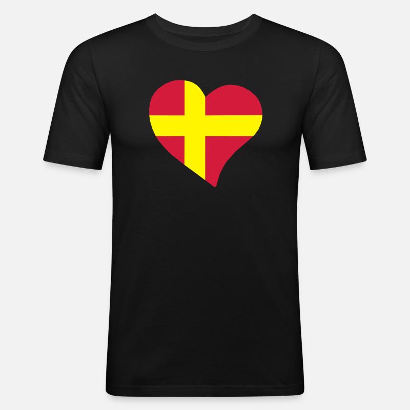  herz - Männer Slim Fit T-Shirt - Schwarz