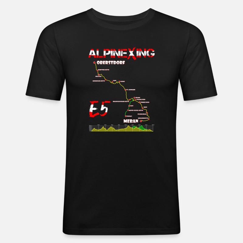 E5 Oberstdorf Merano - Men's Slim Fit T-Shirt - black