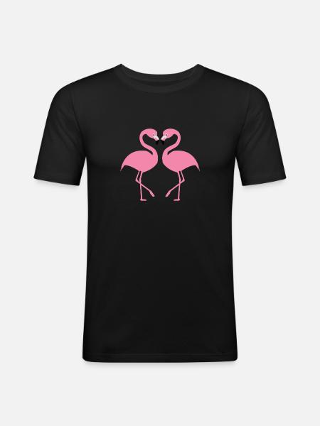flamingos - Men's Slim Fit T-Shirt - black