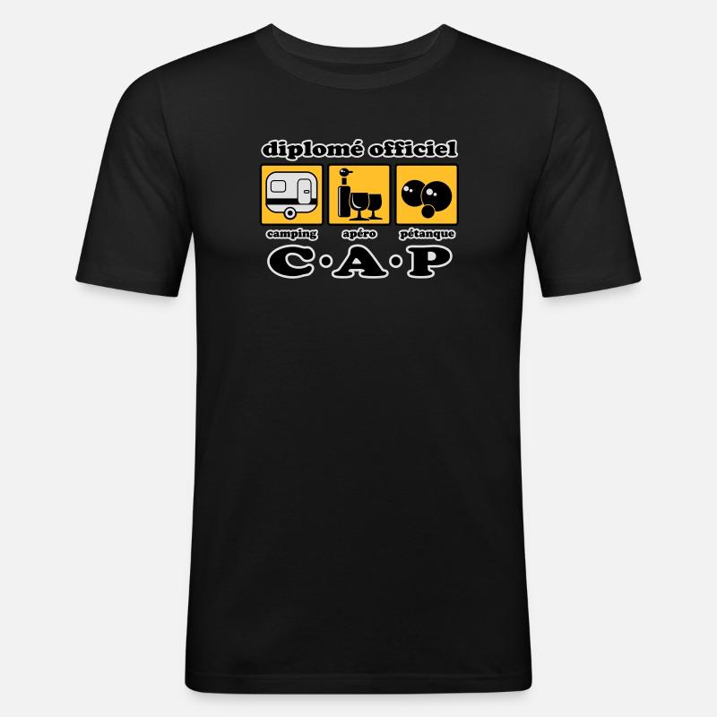Camping aperitif bowls flex - Men's Slim Fit T-Shirt - black