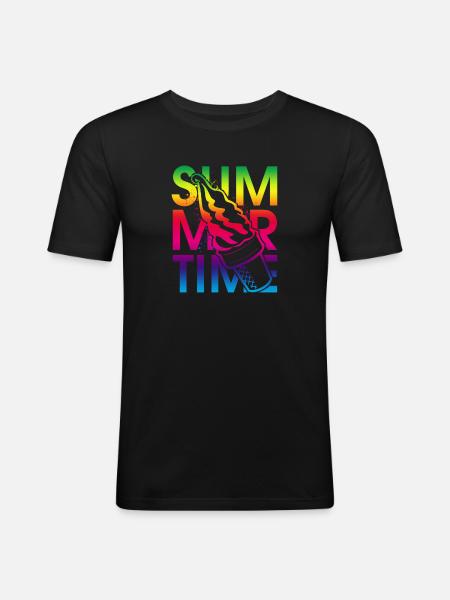 Summer time ice cream - Men's Slim Fit T-Shirt - black
