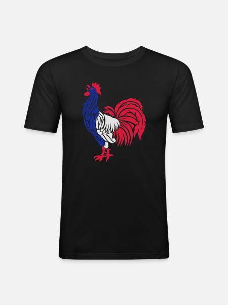 coq flexo - T-shirt près du corps Homme - noir