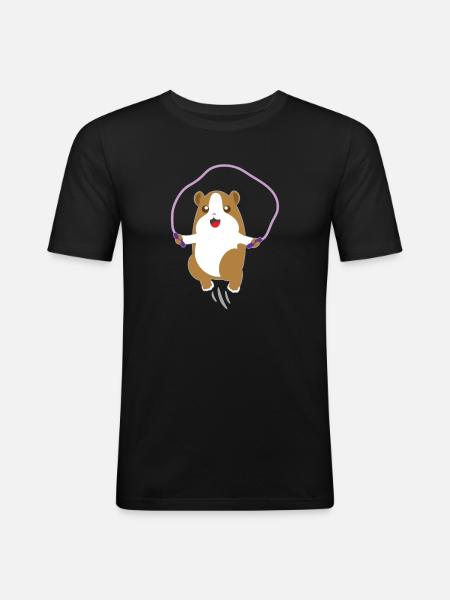 Barn hamster dyr skjorte tau hoppe hamster - Slim Fit T-skjorte for menn - svart