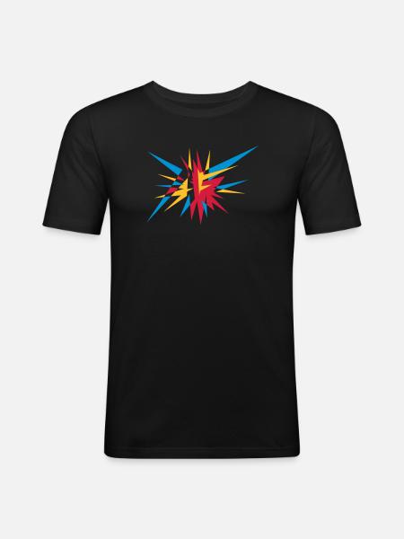 Explosion and rays - Men's Slim Fit T-Shirt - black