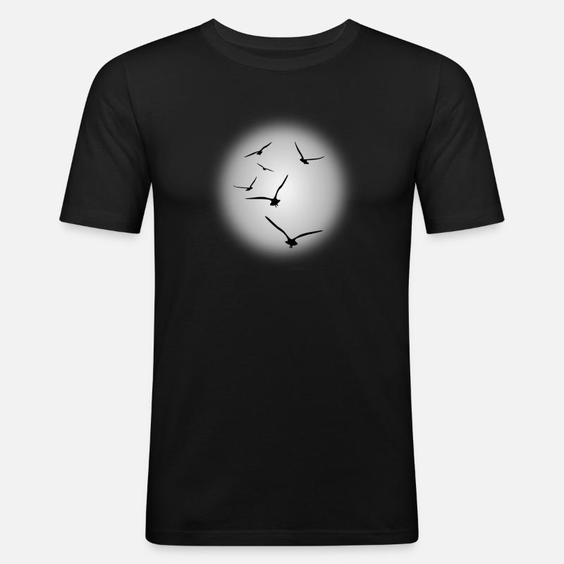 Flug der Vögel - Männer Slim Fit T-Shirt - Schwarz