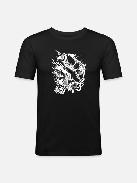 Fisherman T shirt - Men's Slim Fit T-Shirt - black