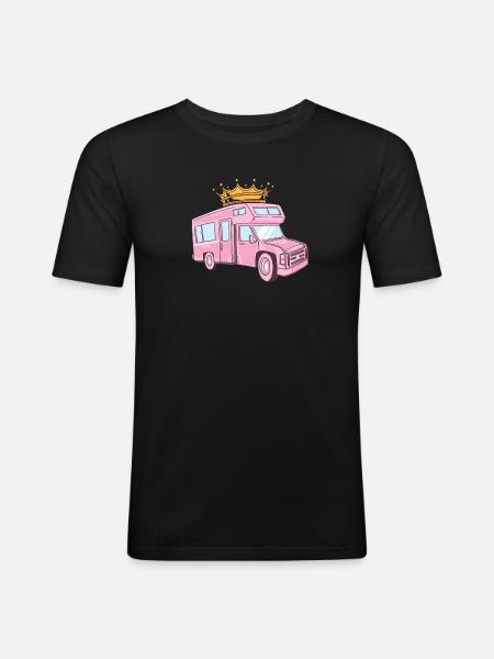 Pink Camper / Female Camper / Camper / Pink - Men's Slim Fit T-Shirt - black