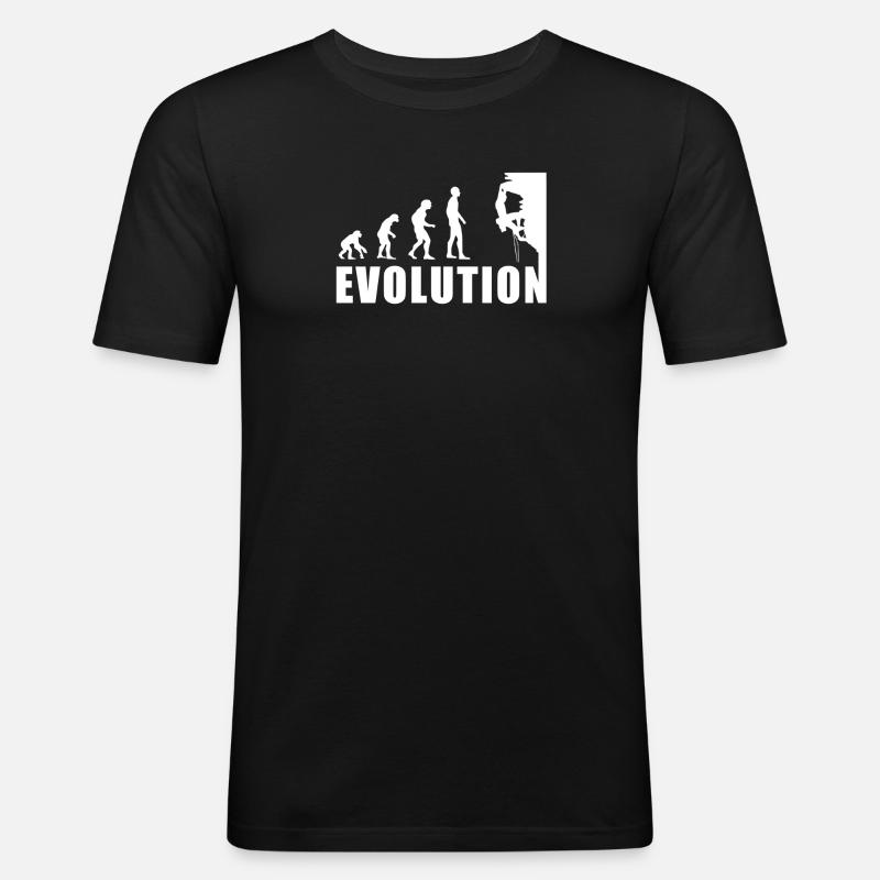 EVOLUTION Klettern Bergsteigen Climbing Geschenk - Männer Slim Fit T-Shirt - Schwarz