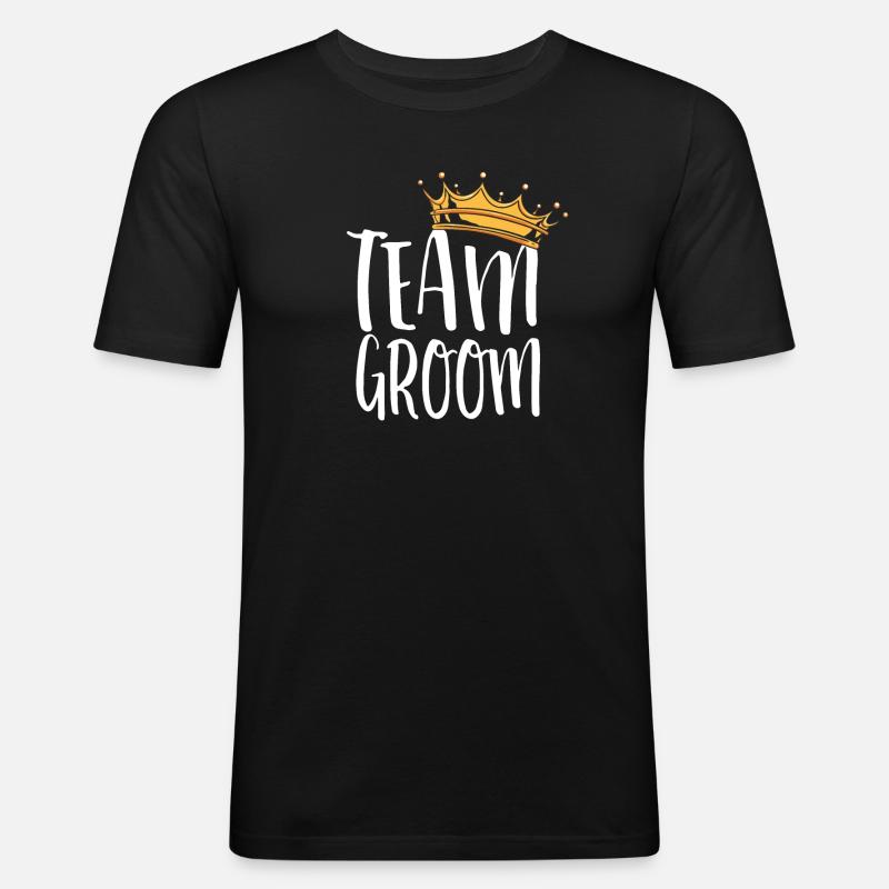Team-Bräutigamkronen-Design - Männer Slim Fit T-Shirt - Schwarz