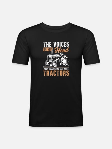 Traktor Sprüche mit Humormotiv - Männer Slim Fit T-Shirt - Schwarz