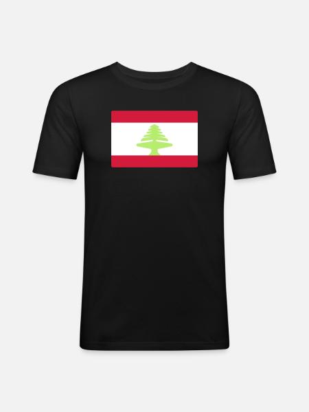 Lebanon T-shirt flag Flag - Men's Slim Fit T-Shirt - black