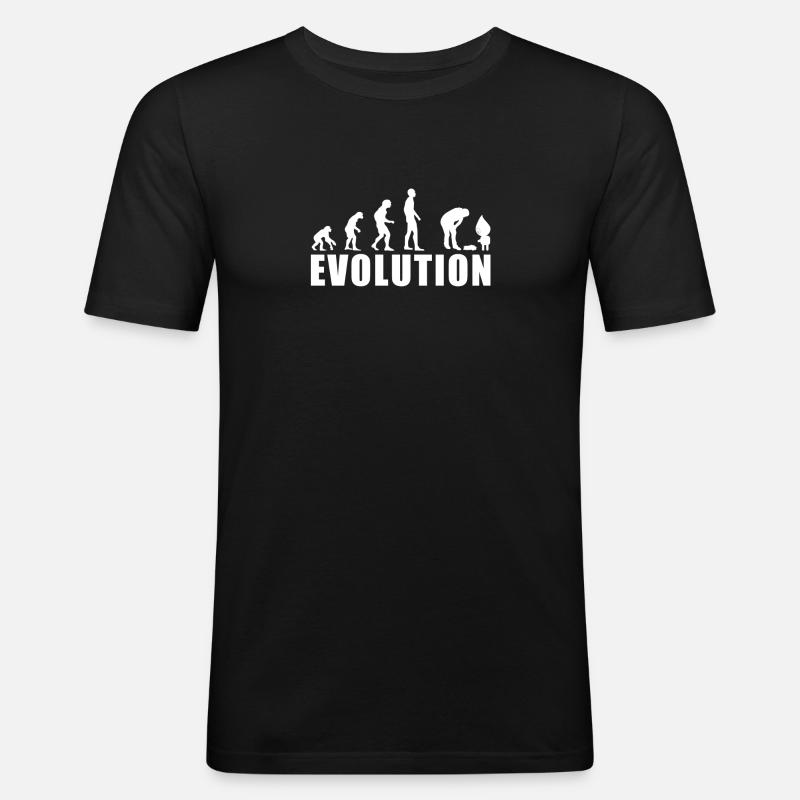 EVOLUTION KOTZE Geschenk - Männer Slim Fit T-Shirt - Schwarz