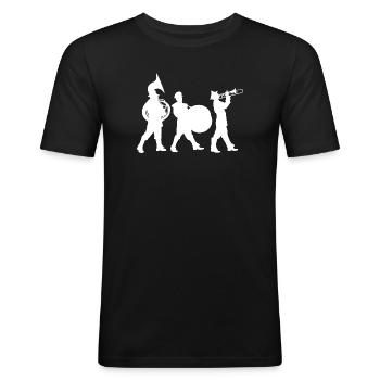 Silhouettes de fanfares dans la rue - T-shirt près du corps Homme - noir - Devant - Nik (191cm)