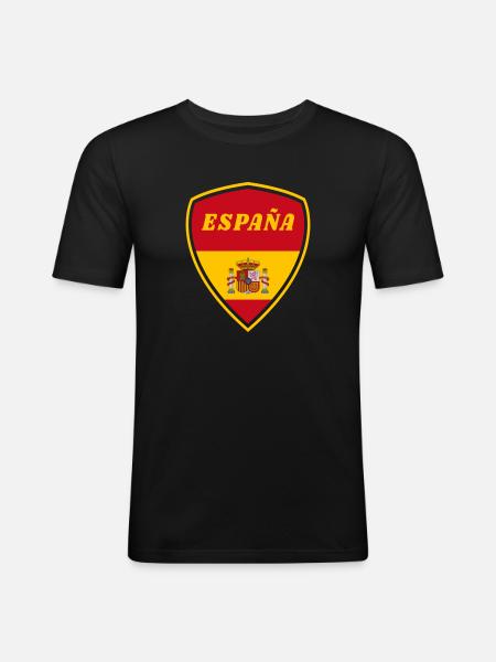 Spain Coat of Arms Flag Gift - Men's Slim Fit T-Shirt - black
