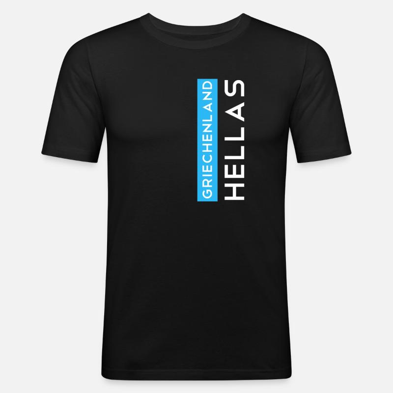 Griechenland Hellas - Männer Slim Fit T-Shirt - Schwarz