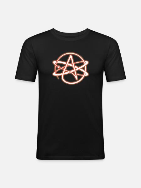 Atheist Symbol Red - Men's Slim Fit T-Shirt - black