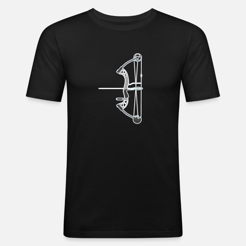 Bogenschießen Compoundbogen - Männer Slim Fit T-Shirt - Schwarz