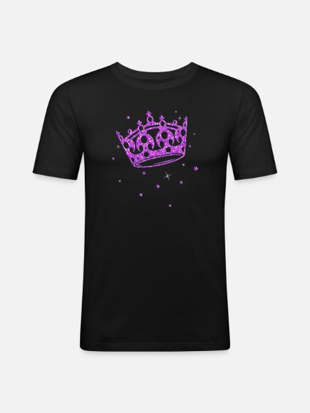 Crown Glitter Princess Birthday Princess - Men's Slim Fit T-Shirt - black