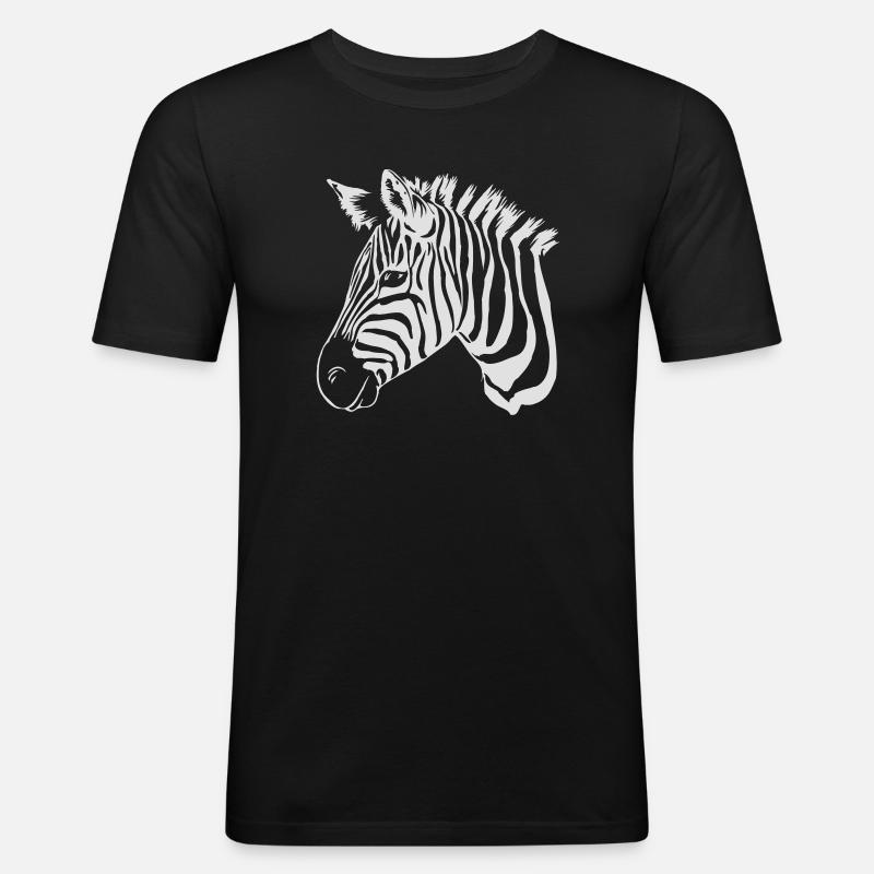 zebra light - Männer Slim Fit T-Shirt - Schwarz