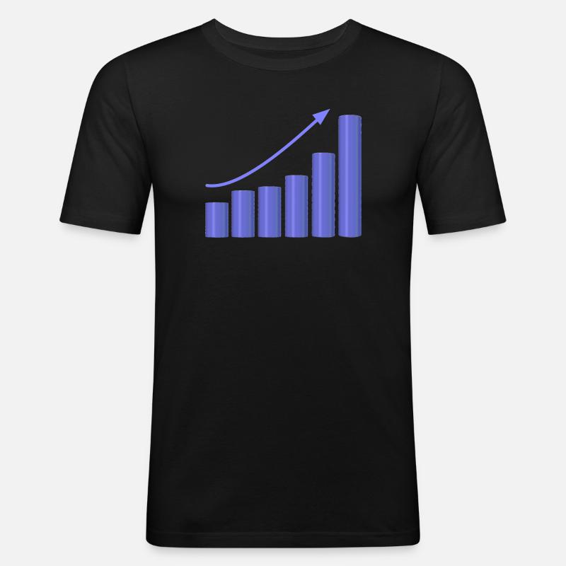 Wachstumsdiagramm mit dynamischer Steigung - Männer Slim Fit T-Shirt - Schwarz