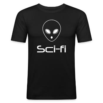 Science-fiction - T-shirt près du corps Homme - noir - Devant - Nik (191cm)