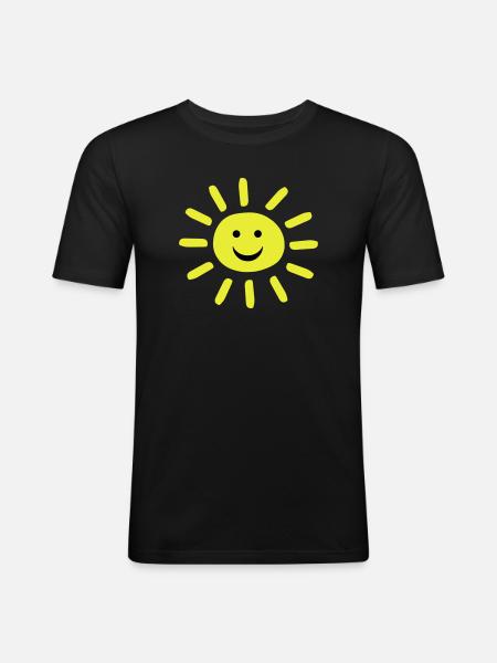 Smiley Summer Sun - Men's Slim Fit T-Shirt - black