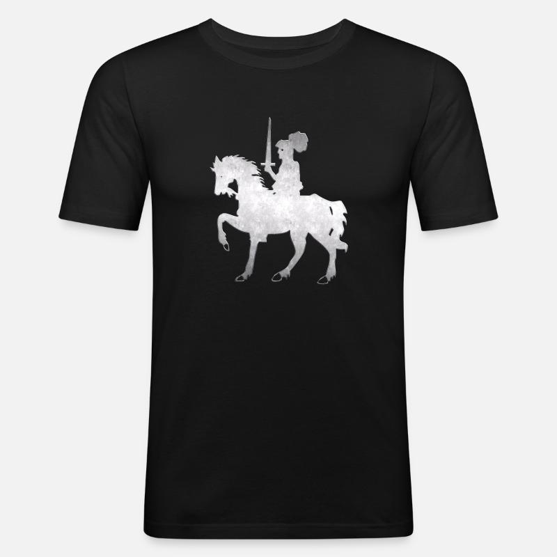 Ritter - Männer Slim Fit T-Shirt - Schwarz
