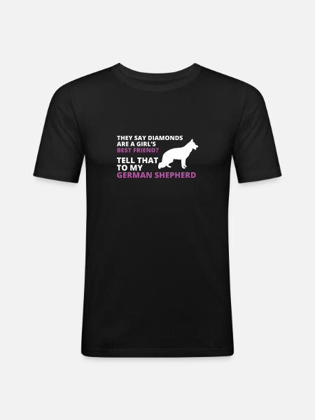 German shepherd - Men's Slim Fit T-Shirt - black