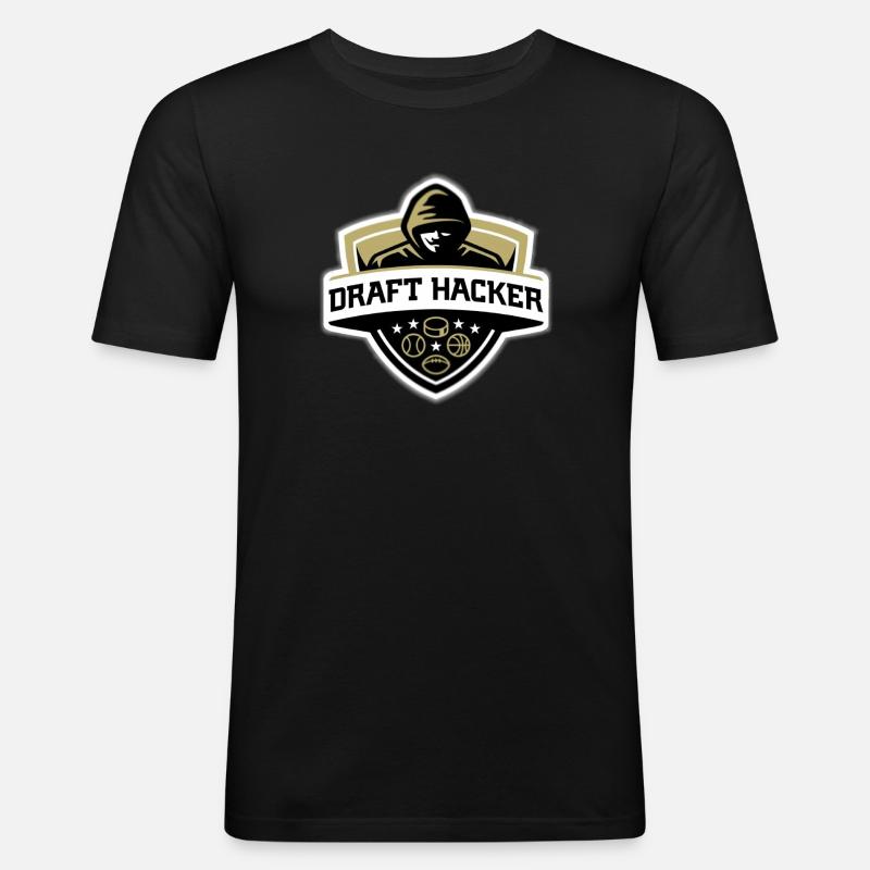 Draft Hacker - Männer Slim Fit T-Shirt - Schwarz