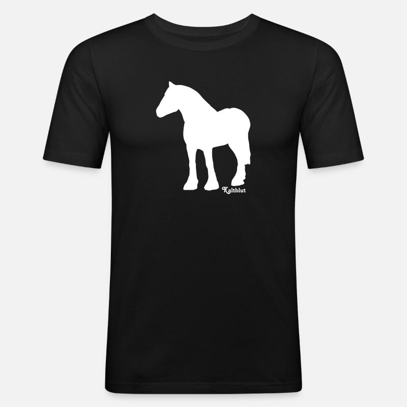 schimmel-kaltblut - Männer Slim Fit T-Shirt - Schwarz