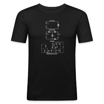 Widerstand Elektrotechnik Prüfung Lustig Geschenk - Männer Slim Fit T-Shirt - Schwarz - Vorne - Nik (191cm)