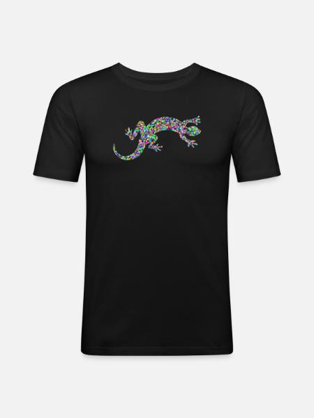 Gecko, salamander, patterncontest - Men's Slim Fit T-Shirt - black