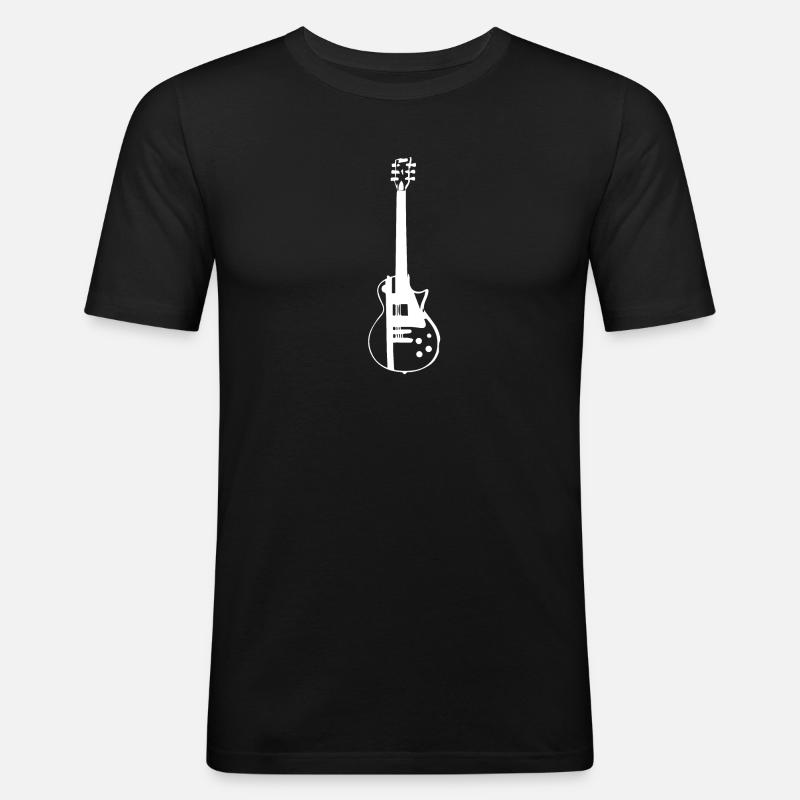 E-Gitarre - Männer Slim Fit T-Shirt - Schwarz