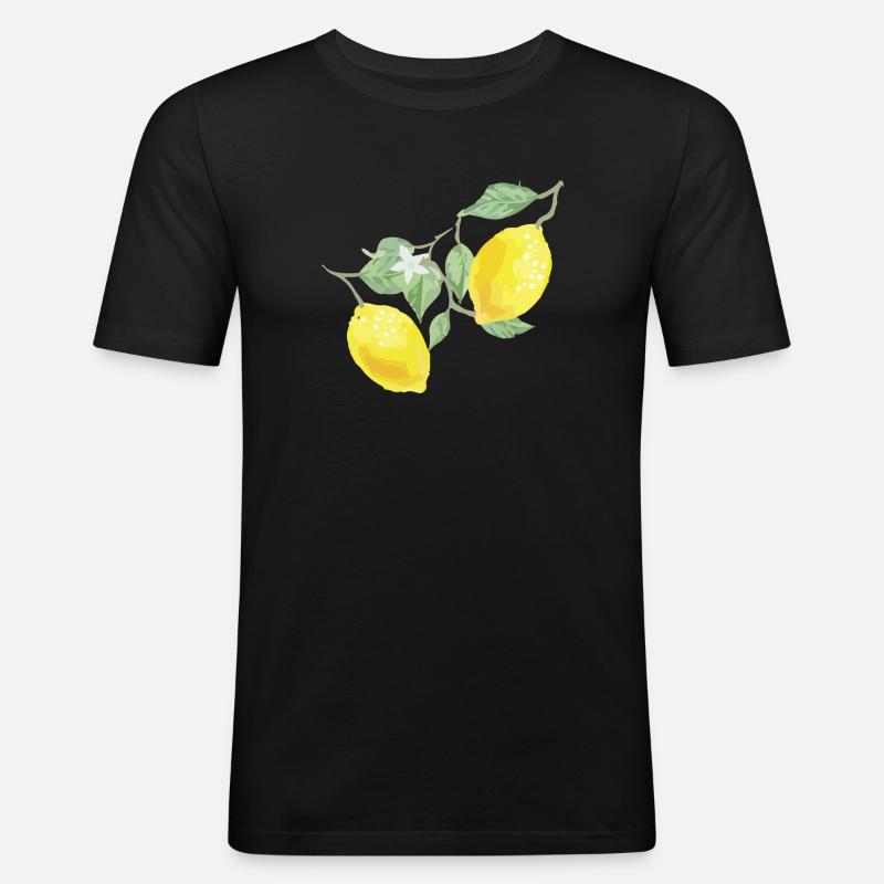 Limoni - Maglietta aderente da uomo - nero