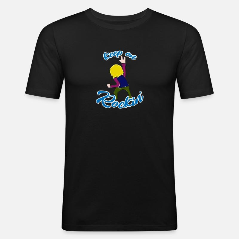 Rock 'n' Roll - Männer Slim Fit T-Shirt - Schwarz