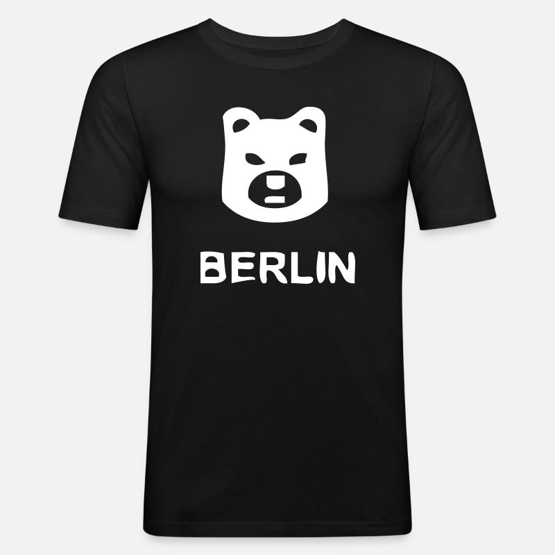 Berlin Bär - Männer Slim Fit T-Shirt - Schwarz