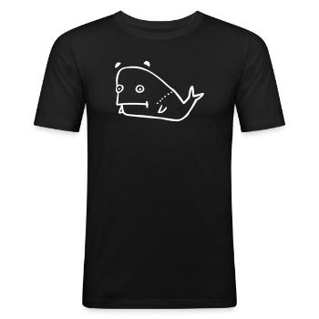 Wal Comic - Männer Slim Fit T-Shirt - Schwarz - Vorne - Nik (191cm)