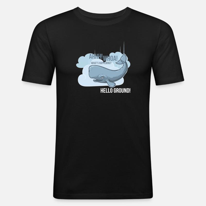 Hello Ground! - Männer Slim Fit T-Shirt - Schwarz