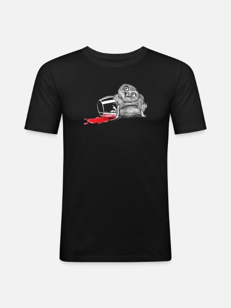 Tipsy owl - Men's Slim Fit T-Shirt - black