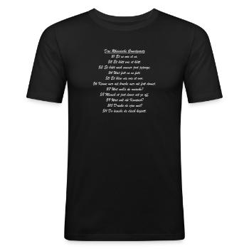 Das Rheinische Grundgesetz - Männer Slim Fit T-Shirt - Schwarz - Vorne - Nik (191cm)