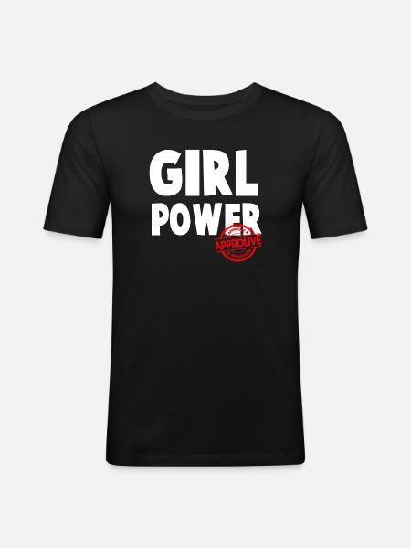 Girl Power Bold Script Design - Men's Slim Fit T-Shirt - black