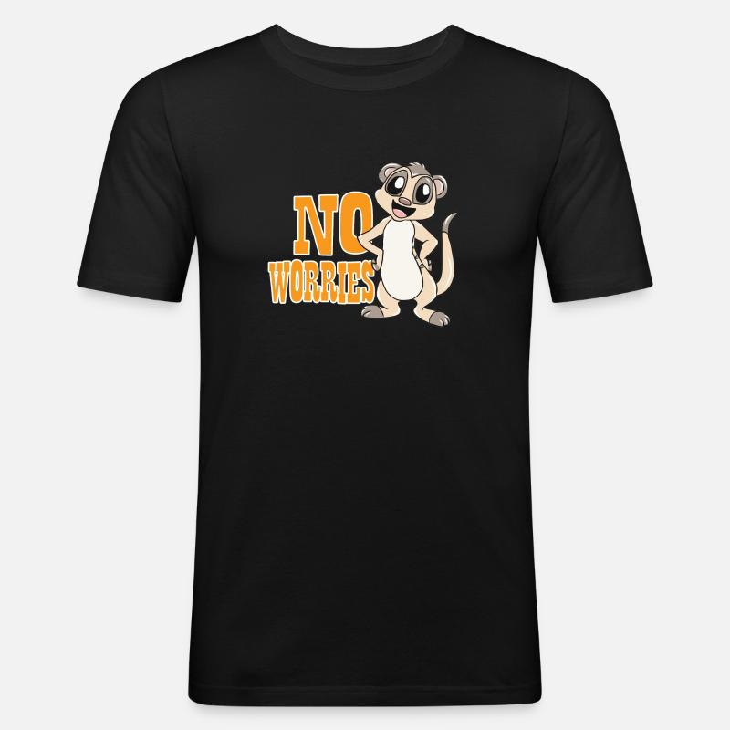 Erdmännchen - Männer Slim Fit T-Shirt - Schwarz